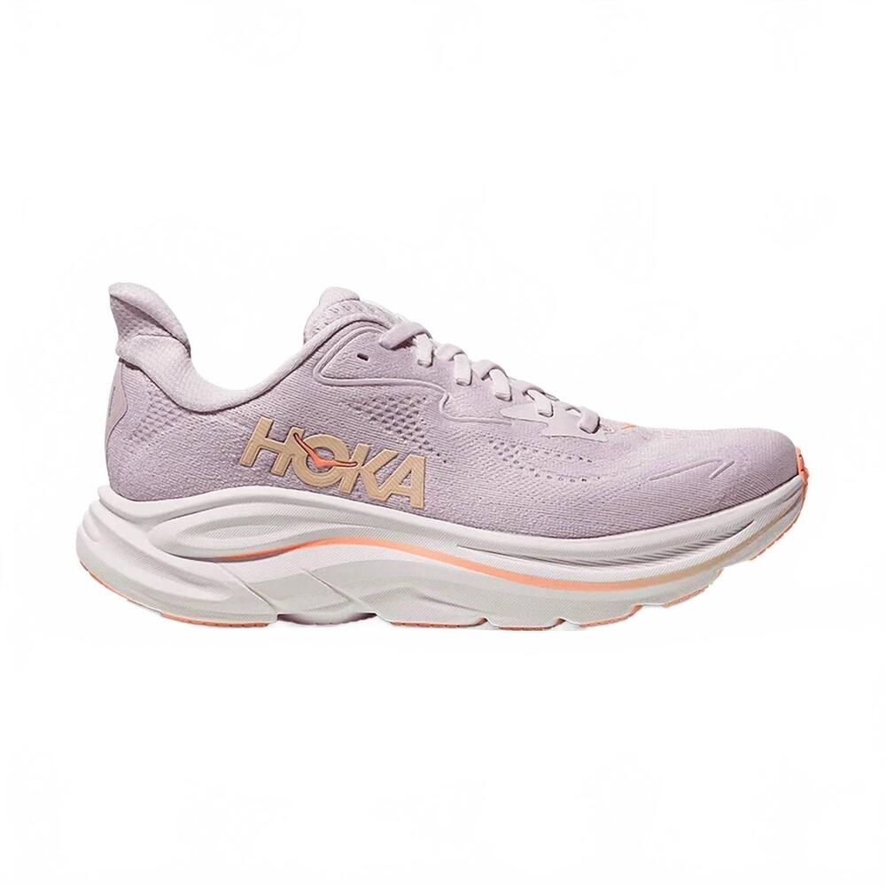 NEW HOKA women's clifton 10 running shoes in lilac cream